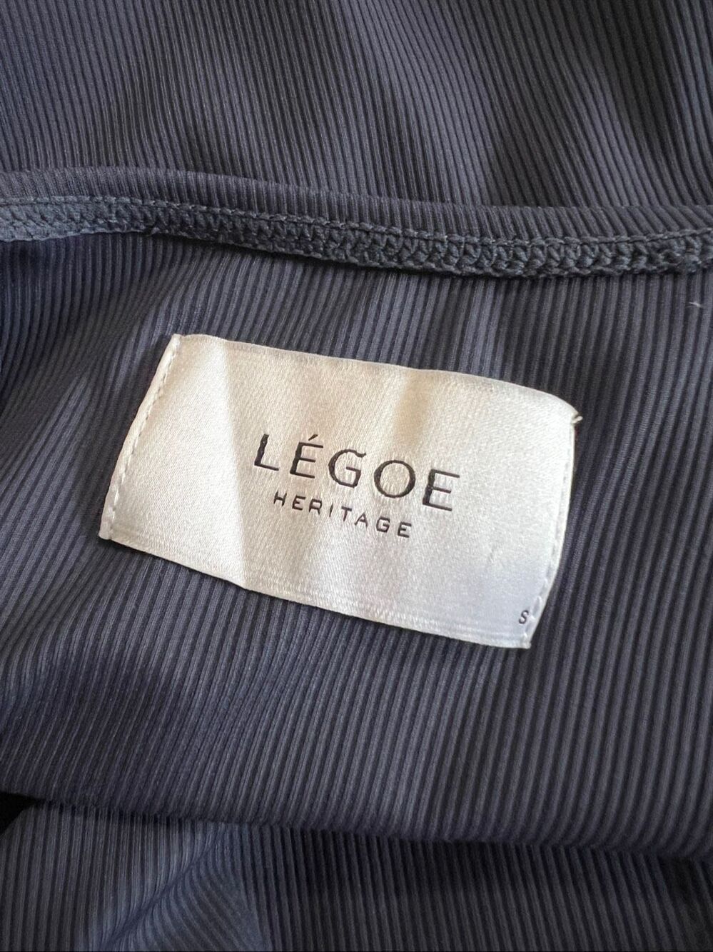 LEGOE Heritage Maternity Ribbed Scoop Neck Short Romper Blue S - Picture 6 of 8
